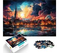 Puzzle 1000 pièces pour Adultes Jeu de Puzzle coloré de la côte est suédoise Jouets stimulants 26 x 38 cm pour renforcer l'amour Entre Les Couples