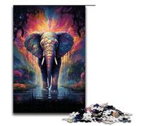 Puzzle 1000 pièces pour Adultes Jeu de Puzzle coloré psychédélique représentant Un éléphant de la Galaxie idéal comme Cadeau pour Toute la Famille (1000 pièces 75 x 50 cm)