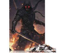Puzzle 1000 Pièces pour Adultes, Jeu de Puzzle Guerrier Ninja Foncé pour la Famille, Puzzle en Bois, Défi Mental, 1000 Pièces (75x50cm)