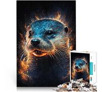 Puzzle 1000 pièces pour Adultes Jeu de Puzzle Loutre Animal de Feu 26x38cm Soulagement du Stress Staycation Tuer Le Temps pour Adolescent Âge 14+