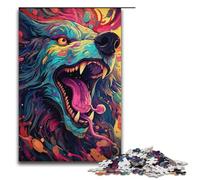 Puzzle 1000 pièces pour Adultes Jeu de Puzzle psychédélique coloré représentant Un Chien maléfique du Futur. Décoration Parfaite pour Les Adolescents de 14 Ans et Plus. 1000 pièces (38 x 26 cm).