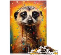 Puzzle 1000 pièces pour Adultes Jeu de Quiz coloré Meerkat 26x38cm Anti-Stress Vacances à la Maison tuez Le Temps pour Les Adolescents de 14 Ans et Plus
