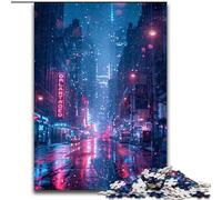Puzzle 1000 pièces pour Adultes, Jeu de réflexion sur la Ville de Science-Fiction néon pour Adolescents, pour Une soirée de Jeux en Famille (Taille : 26x38cm)