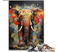 Puzzle 1000 pièces pour Adultes, Jeu de réflexion sur l'éléphant d'Afrique pour Adolescents, pour Une soirée de Jeux en Famille (Taille : 26x38cm)