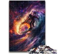 Puzzle 1000 pièces pour Adultes, Jeu de Surf Astronaute, Chaque pièce est Unique - Jeu Familial Stimulant et Amusant 50x75cm