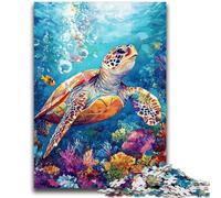 Puzzle 1000 pièces pour Adultes, Jeu de Tortues de mer, Chaque pièce est Unique - Jeu Familial Stimulant et Amusant 26x38cm