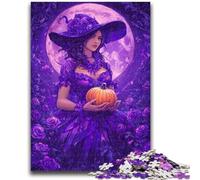 Puzzle 1000 pièces pour Adultes, Jeu éducatif en Famille, Citrouille, sorcière, décoration Murale, Cadeaux d'anniversaire et de Noël Uniques, 50x75cm
