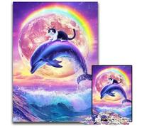 Puzzle 1000 pièces pour Adultes, Jeu éducatif, Puzzle Galaxy Dolphin, pour développer l'amour Entre Couples, à partir de 14 Ans, 26x38cm