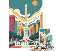Puzzle 1000 pièces pour Adultes Jeu intellectuel de Buenos Aires Jeu Familial idéal pour Les Couples Cadeau Parfait pour Les Amateurs de Jeux (Dimensions 38x52cm)