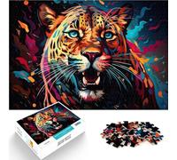 Puzzle 1000 pièces pour Adultes Jeu intellectuel léopard Africain 26 x 38 cm Anti-Stress Vacances à la Maison pour Adolescents de 14 Ans et Plus