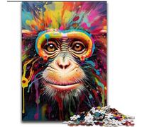 Puzzle 1000 pièces pour Adultes, Jeu interactif Familial, gorilles colorés, décoration d'intérieur à Faire soi-même, défi cérébral, Cadeau (Taille : 26x38cm)