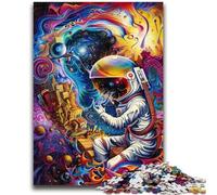 Puzzle 1000 pièces pour Adultes, Jeux éducatifs d'astronautes psychédéliques, décoration de la Maison, Jeu éducatif pour Anniversaire, Noël 26x38cm