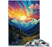 Puzzle 1000 pièces pour Adultes Jeux éducatifs décoration d'intérieur Montagnes 26 x 38 cm Anti-Stress Vacances à la Maison Tuer Le Temps