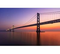 Puzzle 1000 pièces pour Adultes, Jeux éducatifs, décoration d'intérieur, Paysage Naturel, Coucher de Soleil, Pont, Californie, San Francisco 38 x 52 cm