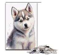 Puzzle 1000 pièces pour Adultes Joli Chiot Peinture Puzzle éducatif Jeu pour Anniversaire Noël 75 x 50 cm