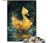 Puzzle 1000 pièces pour Adultes, Joli Petit Cygne Jaune en Bois, Jeu Familial interactif, à partir de 14 Ans, 50x75cm. Un pour Noël ou Un Anniversaire.