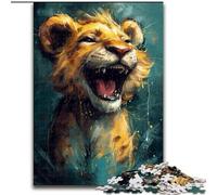 Puzzle 1000 pièces pour Adultes, Joli Petit Lion Jaune, en Carton, idée Cadeau d'anniversaire, Jeu de réflexion Stimulant, 1000 pièces(26x38cm)