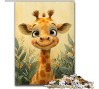 Puzzle 1000 pièces pour Adultes, Joli Puzzle bébé Girafe en Bois, activité éducative pour Les compétences cognitives, amélioration des compétences cognitives, 1000 pièces(50x75cm)