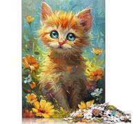 Puzzle 1000 pièces pour Adultes, Jolis Chatons colorés, en Bois, à Faire soi-même, décoration d'intérieur, 1000 pièces (75 x 50 cm)