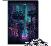 Puzzle 1000 pièces pour Adultes Jungle City Puzzle en Carton, Cadeau de Vacances idéal pour Noël, Halloween, Pâques, Nouvel an 1000 pièces(26x38cm)