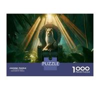 Puzzle 1000 Pièces pour Adultes Jungle Throne Lion Puzzle Casse-tête Jeu De Réflexion Cadeau pour Femmes Difficile Et Stimulant 70x50cm/1000pcs