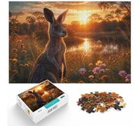 Puzzle 1000 pièces pour Adultes, Kangaroo in Golden Sunset Light | Pour les jours de pluie : ce puzzle 1000 pièces pour adultes convient aux amateurs d'images détaillées.