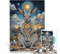 Puzzle 1000 pièces pour Adultes Kangourou coloré Séjour Anti-Stress pour Tuer Le Temps Car C'est Un pour Toute la Famille 38x52cm