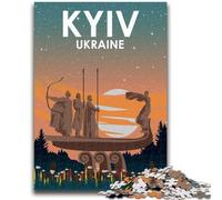 Puzzle 1000 pièces pour Adultes Kiev Ukraine la Nuit 1000 pièces pour Adolescents, Jeux d'activités familiales stimulants, Jouet de Bricolage pour décoration Murale de la Maison (26x38cm)