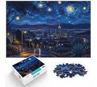 Puzzle 1000 pièces pour Adultes, Kigali Rwanda Starry Night Cityscape | Pour les w nds d'hiver : ce puzzle 1000 pièces adulte transforme les fêtes en une pause puzzle calme.