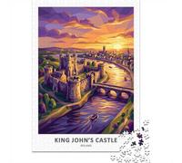 Puzzle 1000 pièces pour Adultes, King John's Castle at Sunset