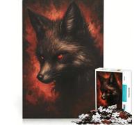 Puzzle 1000 pièces pour Adultes Kitsune Sombre Esprit Renard Mystique, Jeux de société, pour s'amuser en Famille, Cadeaux pour Les Amis et la Famille 38x26cm