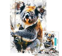 Puzzle 1000 pièces pour Adultes Koala Aquarelle Décoration intérieure Jeu d'assemblage Amusement en Famille Soirée Jeux (38x26cm)