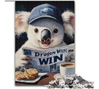 Puzzle 1000 pièces pour Adultes Koala lisant Un Journal Puzzle 1000 pièces pour Adultes Idée Cadeau Unique de décoration d'intérieur DIY (Taille 26x38cm)