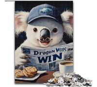 Puzzle 1000 pièces pour Adultes Koala lisant Un Journal Puzzles pour Adultes Décoration d'intérieur DIY Jeu de réflexion pour Adolescents (Taille 50x75cm)