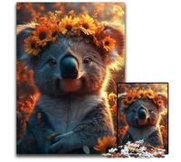 Puzzle 1000 pièces pour Adultes Koala Souriant Puzzles en Carton Design Complexe pour Adolescents, décoration DIY et Divertissement Stimulant pour Le Cerveau 26x38cm