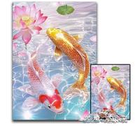 Puzzle 1000 pièces pour Adultes, Koi doré, en Carton, pour Les Anniversaires, Les Vacances et Noël, 26x38cm
