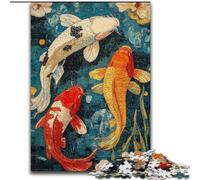 Puzzle 1000 pièces pour Adultes Koi Japonais, Jeu Familial Anti-Stress, défi Difficile, Une œuvre d'art pour Les 14 Ans et Plus (Taille 26x38cm)