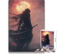 Puzzle 1000 pièces pour Adultes Kunoichi Assassin au Clair de Lune:Un Jeu Relaxant et paisible à Faire à l'intérieur Pièces de précision à découper Dimensions:38x26 cm