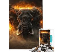 Puzzle 1000 pièces pour Adultes « La Charge des mammouths enflammés » défi éducatif Difficile Relaxant Convient aux 14 Ans et Plus (50x75cm)