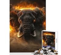 Puzzle 1000 pièces pour Adultes La Charge des Mammouths enflammés, Jeu éducatif, avec liste de souhaits du Père Noël, Dimensions 50x75 cm