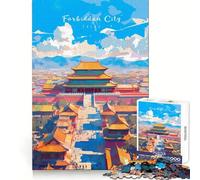 Puzzle 1000 pièces pour Adultes « La Cité Interdite Un aperçu » Bords précis Jeu d'art et défi Mental Jeu Calme Cadeau Amusant pour Noël (50x75cm)