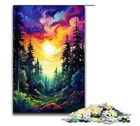 Puzzle 1000 pièces pour Adultes La forêt est entourée d'éclaboussures Beaucoup de Puzzles colorés Jeu Stimulant Une œuvre d'art Convient aux Adolescents de 14 Ans et Plus 75x50cm