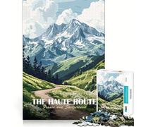 Puzzle 1000 pièces pour Adultes La Haute Route︰ France et Suisse Jeu de logique à pièces ajustées, idéal pour des Moments de détente et de Divertissement, Cadeau d'anniversaire Amusant (38x26cm)