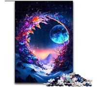 Puzzle 1000 pièces pour Adultes La mystérieuse Lune Puzzle Cadeau DIY Amusant Convient pour la décoration de la Maison, du Salon ou du Bureau (Taille : 26x38cm)
