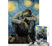 Puzzle 1000 pièces pour Adultes La Nuit étoilée Jeu Relaxant et Stimulant pour Lutter Contre la Solitude décoration pour la Maison Cadeau d'anniversaire ou de Noël (38x26cm)