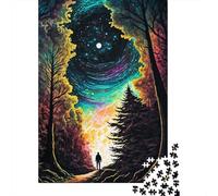 Puzzle 1000 pièces pour Adultes La Nuit silencieuse Puzzle carré pour Adultes et Puzzles en Bois Décoration d'intérieur Cadeaux de Vacances 1000 pièces (75 x 50 cm)