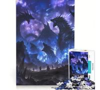 Puzzle 1000 pièces pour Adultes La Résurrection des Dragons, Jeu de réflexion, décoration Parfaite, Cadeau Unique pour Un Anniversaire ou Noël 38x52cm