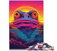 Puzzle 1000 pièces pour Adultes La tête de Grenouille Coucher de Soleil Jeu Familial pour et 26x38cm Soulagement du Stress Staycation Tue Le Temps pour Les Adolescents de 14 Ans et Plus