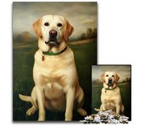 Puzzle 1000 pièces pour Adultes Labrador Blanc Puzzles en Bois pour Les Anniversaires, Les Vacances, Noël 50x75cm