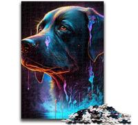 Puzzle 1000 pièces pour Adultes Labrador Noir, Jeux éducatifs, décoration d'intérieur, Cadeau d'anniversaire, Cadeaux pour Les 14 Ans et Plus, 38x26cm